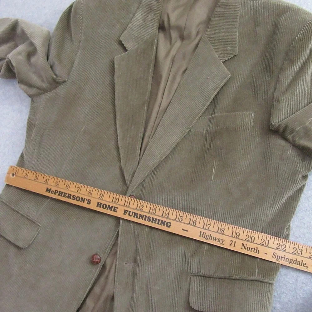 Monsieur Adolfo Mens Sport Coat‎ 44R Tan Corduroy Blazer Jacket Ventless